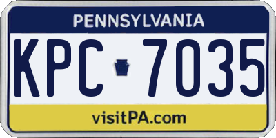 PA license plate KPC7035