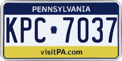 PA license plate KPC7037