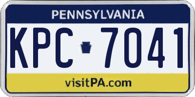 PA license plate KPC7041