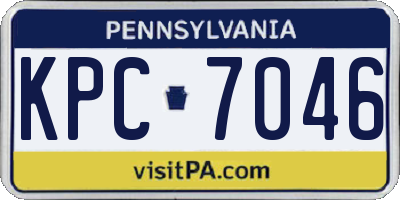 PA license plate KPC7046