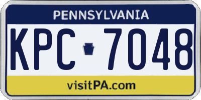 PA license plate KPC7048