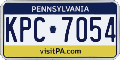 PA license plate KPC7054