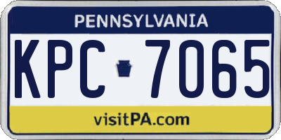 PA license plate KPC7065