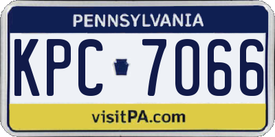 PA license plate KPC7066