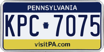 PA license plate KPC7075