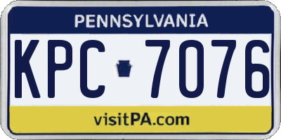 PA license plate KPC7076