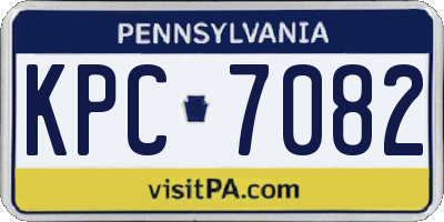 PA license plate KPC7082