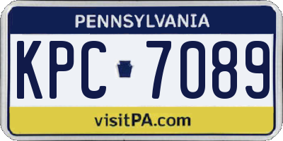 PA license plate KPC7089
