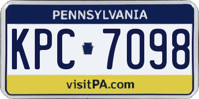 PA license plate KPC7098