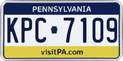 PA license plate KPC7109