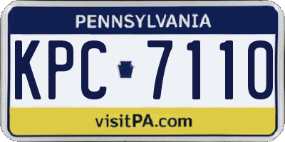 PA license plate KPC7110