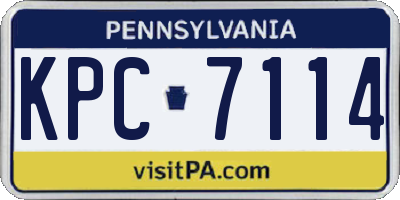 PA license plate KPC7114