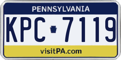 PA license plate KPC7119