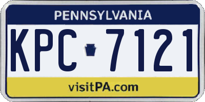 PA license plate KPC7121