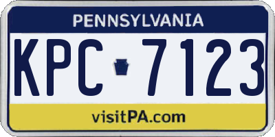 PA license plate KPC7123