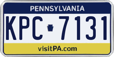PA license plate KPC7131