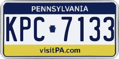 PA license plate KPC7133