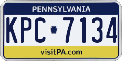 PA license plate KPC7134