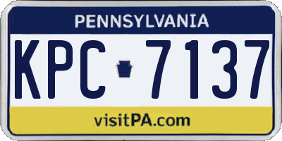PA license plate KPC7137