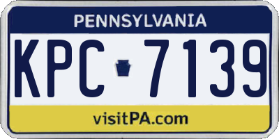 PA license plate KPC7139