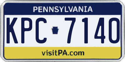 PA license plate KPC7140