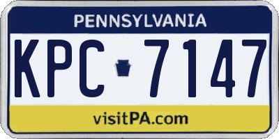 PA license plate KPC7147