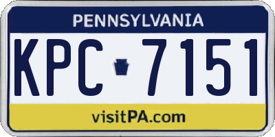 PA license plate KPC7151