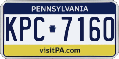 PA license plate KPC7160