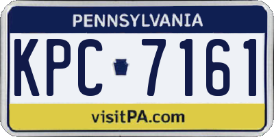 PA license plate KPC7161