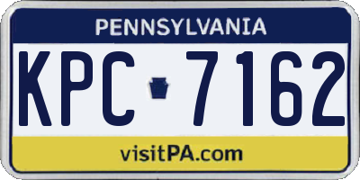 PA license plate KPC7162