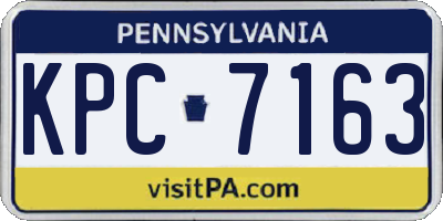 PA license plate KPC7163