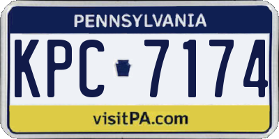 PA license plate KPC7174