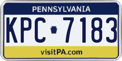 PA license plate KPC7183