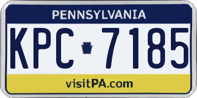 PA license plate KPC7185