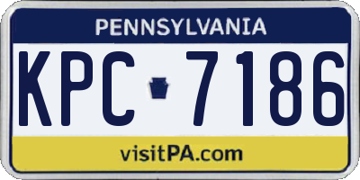 PA license plate KPC7186