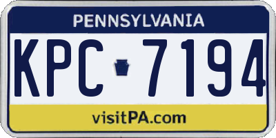 PA license plate KPC7194