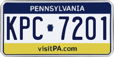 PA license plate KPC7201