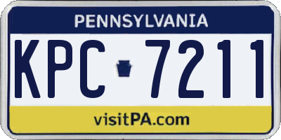 PA license plate KPC7211