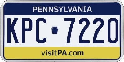 PA license plate KPC7220