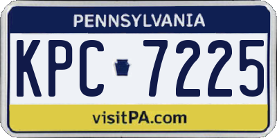 PA license plate KPC7225