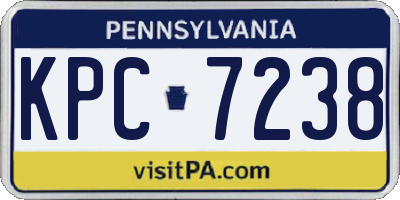 PA license plate KPC7238