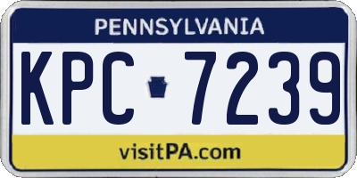 PA license plate KPC7239