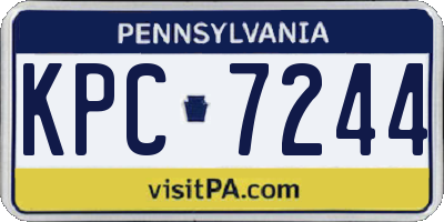 PA license plate KPC7244