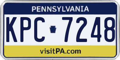 PA license plate KPC7248