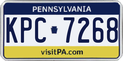 PA license plate KPC7268