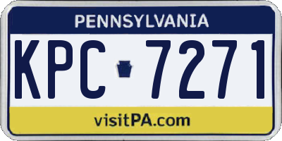 PA license plate KPC7271