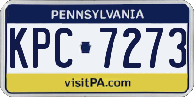 PA license plate KPC7273