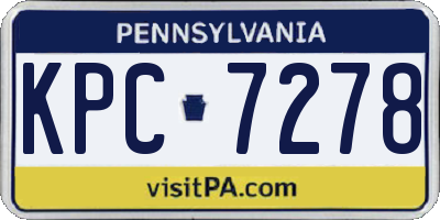 PA license plate KPC7278