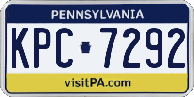 PA license plate KPC7292