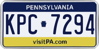 PA license plate KPC7294